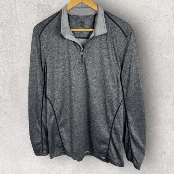 Prana Talon Jacket Grey Mens Size Medium Long Sleeve Mock Neck Running Quick Dry - Picture 6 of 16